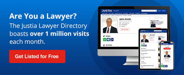 Are You a Lawyer? The Justia Lawyer Directory boasts over 1 million visits each month.
