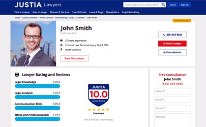 On Justia Lawyer Directory profile