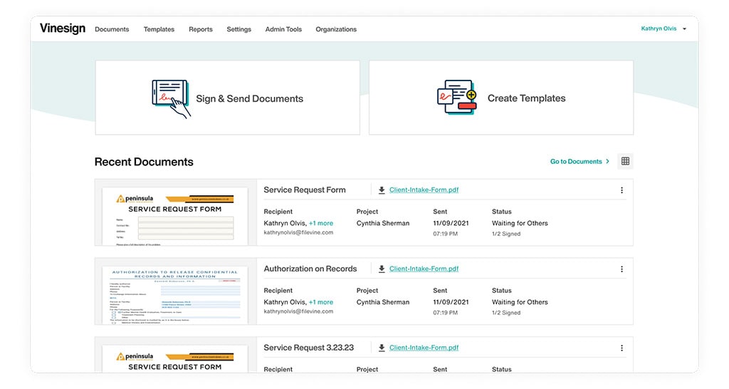 Vinesign from Filevine Legal Deals & Savings with Justia Connect