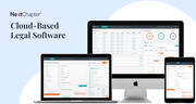 NextChapter's software displayed on various devices with the text "Cloud-Based Legal Software" next to it.