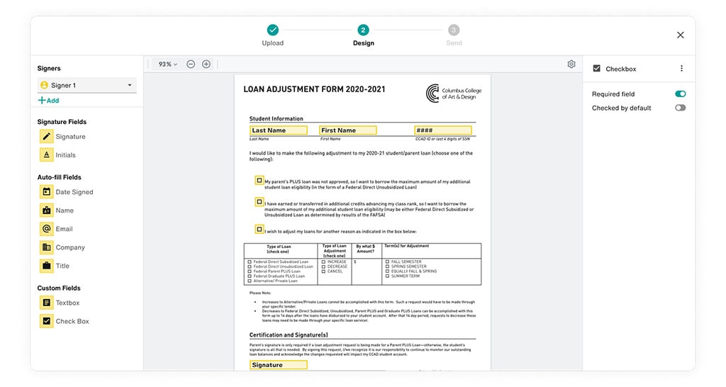 Vinesign document creator