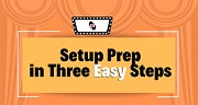 Helpful visuals guide you between sessions with your director — backdrop, lighting, and app setup made simple.